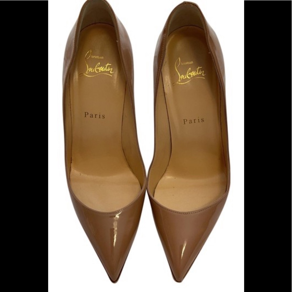Christian Louboutin Pigalle 100 Nude Patent Heels